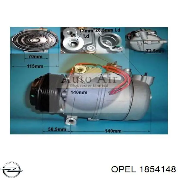 1854148 Opel компресор кондиціонера