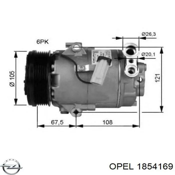 Купити 1854169 Opel Компресор кліматичної установки