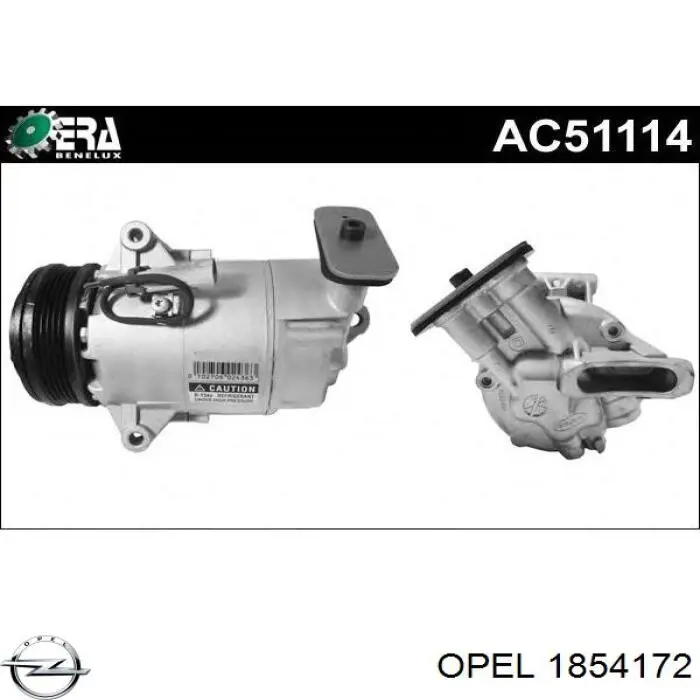 Компресор системи кондиціювання Opel 1854172 ціна, від 179.98 USD