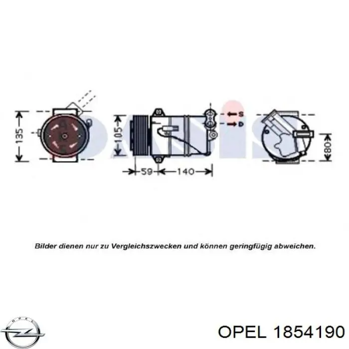 Купити 1854190 Opel Компресор кліматичної установки