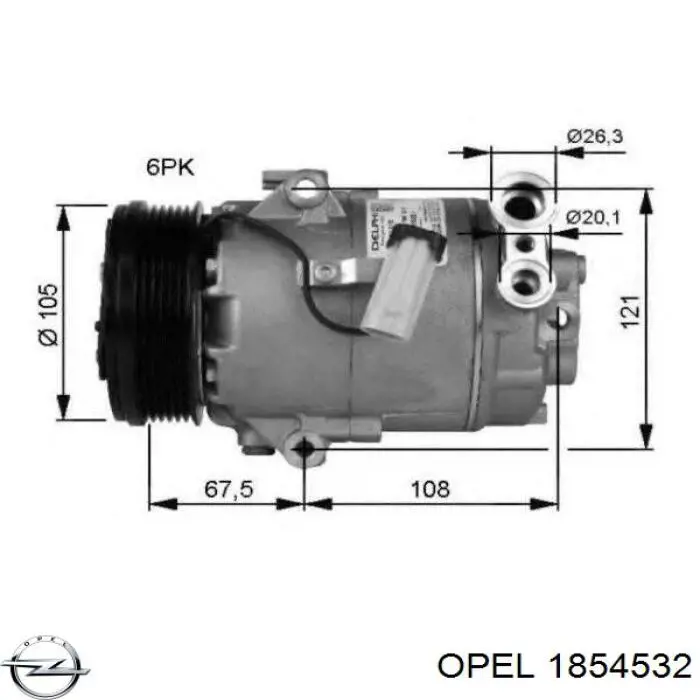 Купити 1854532 Opel Компресор кліматичної установки
