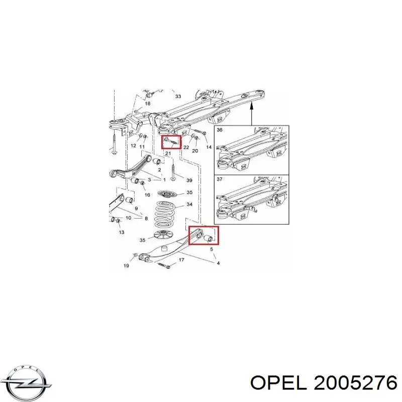 2005276 Opel болт кріплення заднього нижнього важеля, внутрішній