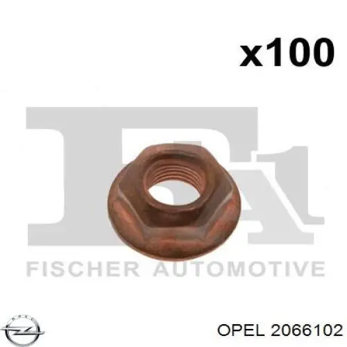 2066102 Opel Гайка кріплення приймальної труби глушника (штанів)