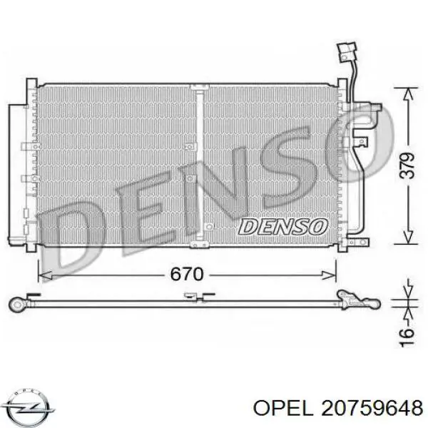 Радіатор кондиціонера 20759648 Opel