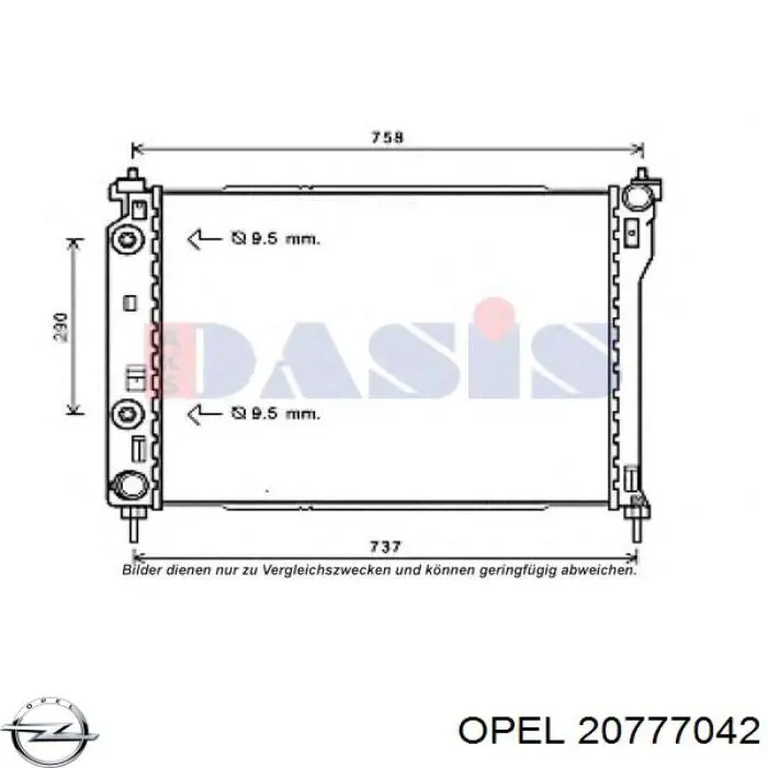 Радіатор основний Opel 20777042 ціна, від 92.71 USD