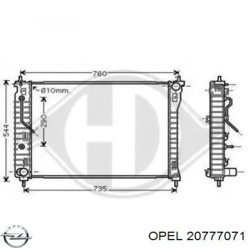20777071 Opel радіатор охолодження двигуна