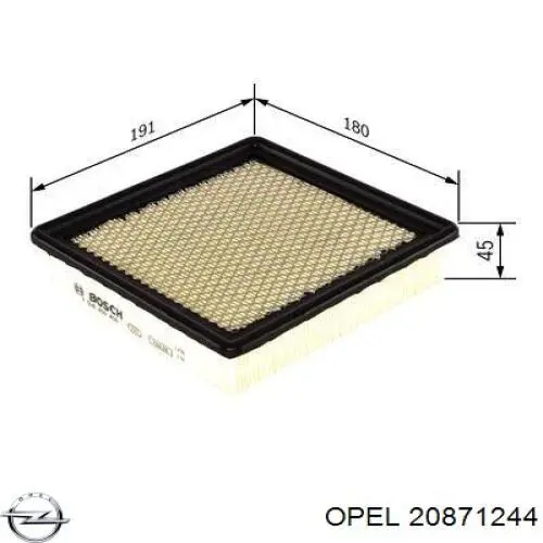 834603 Opel Повітряний фільтр двигуна