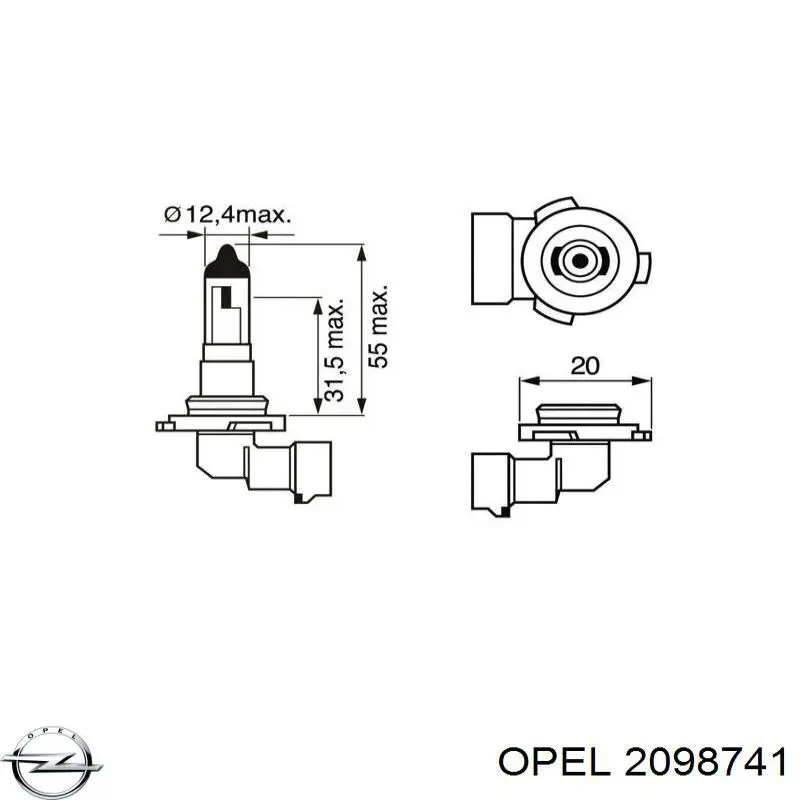 2098741 Opel лампочка
