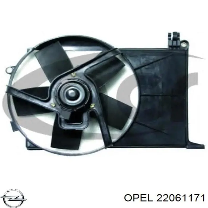 Купити 22061171 Opel Дифузор радіатора охолодження, в зборі з двигуном і крильчаткою