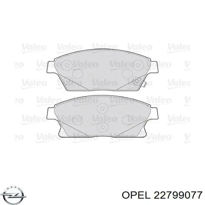 Купити 22799077 Opel Колодки гальмівні передні, дискові