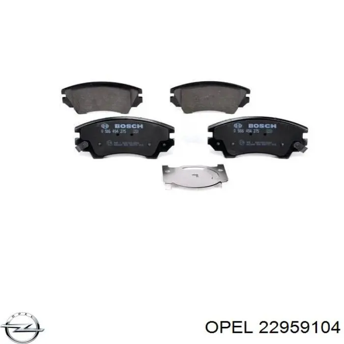 22959104 Opel колодки гальмівні передні, дискові