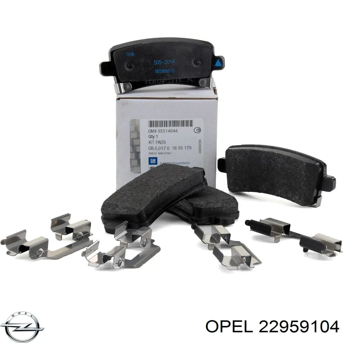 Передні тормозні колодки 22959104 Opel