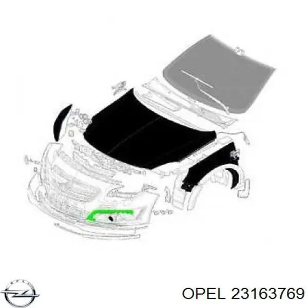 Решітка переднього бампера, права Opel Insignia A (G09) (Опель Інсігнія)