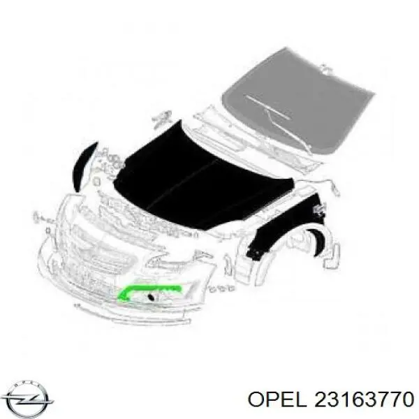 Решітка переднього бампера, ліва Opel Insignia A (G09) (Опель Інсігнія)