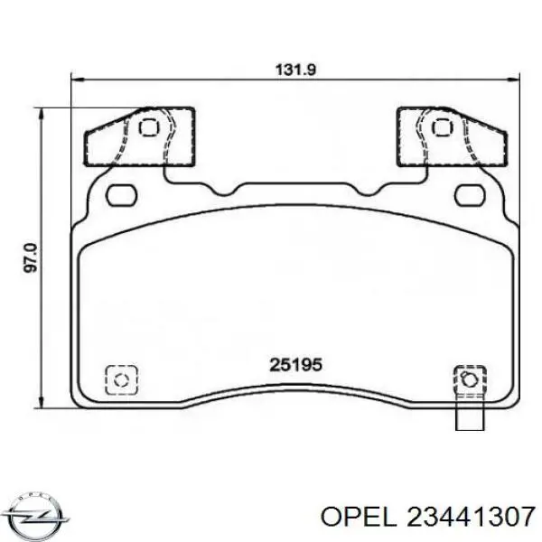 Передні тормозні колодки 23441307 Opel