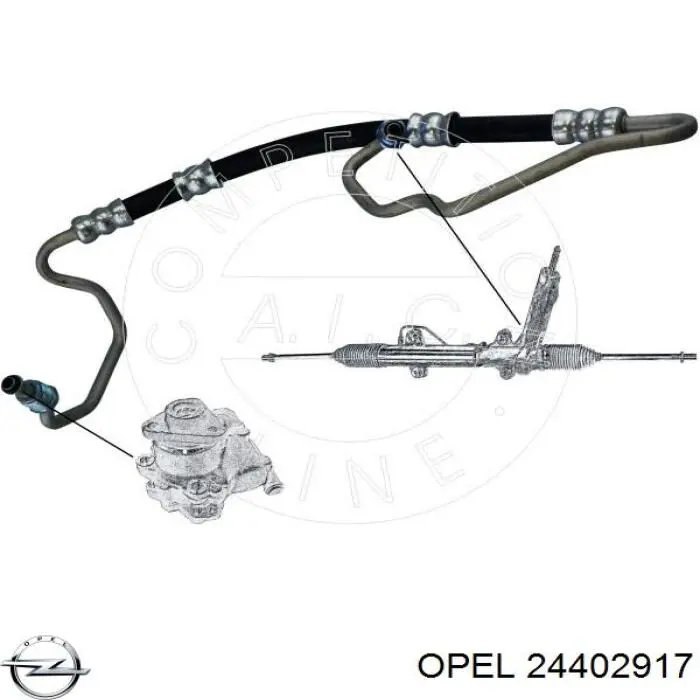 Купити 24402917 Opel Шланг ГПК, низького тиску, від рейки/механізму до бачка