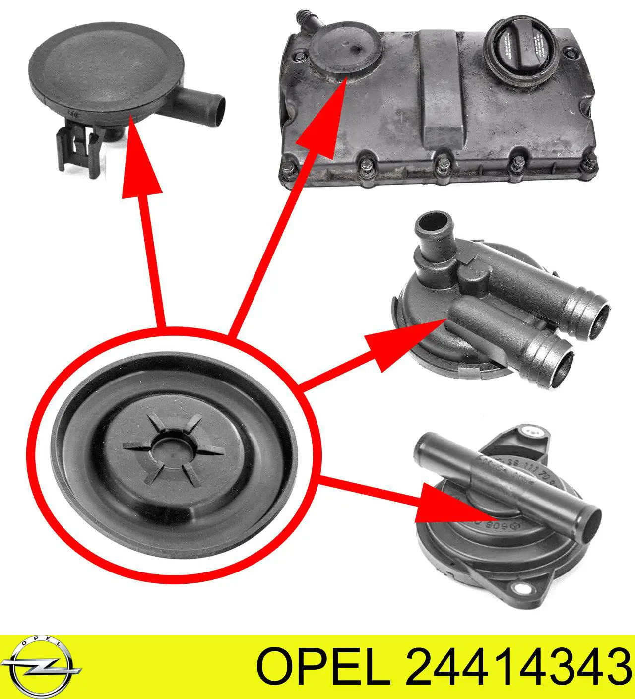 Клапан картерних газів Opel 24414343 ціна, від 23.33 USD