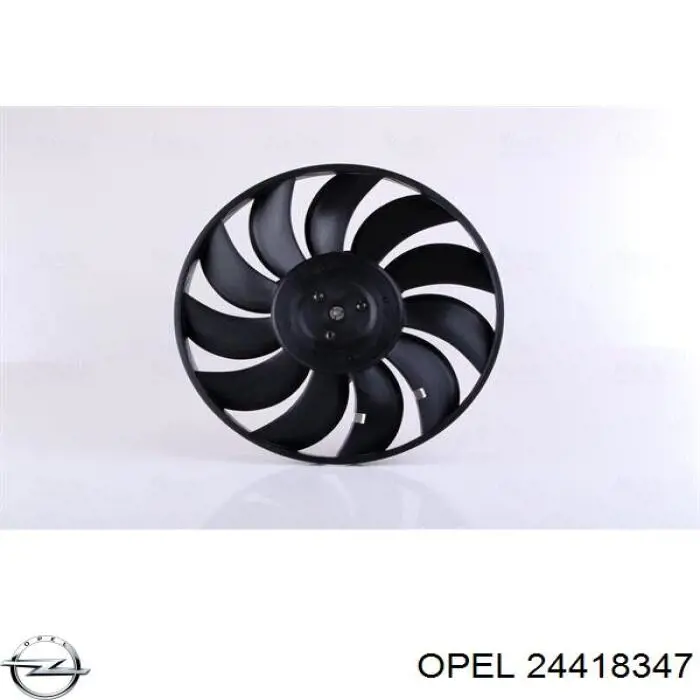 1341365 Opel Електровентилятор охолодження в зборі (двигун + крильчатка), лівий
