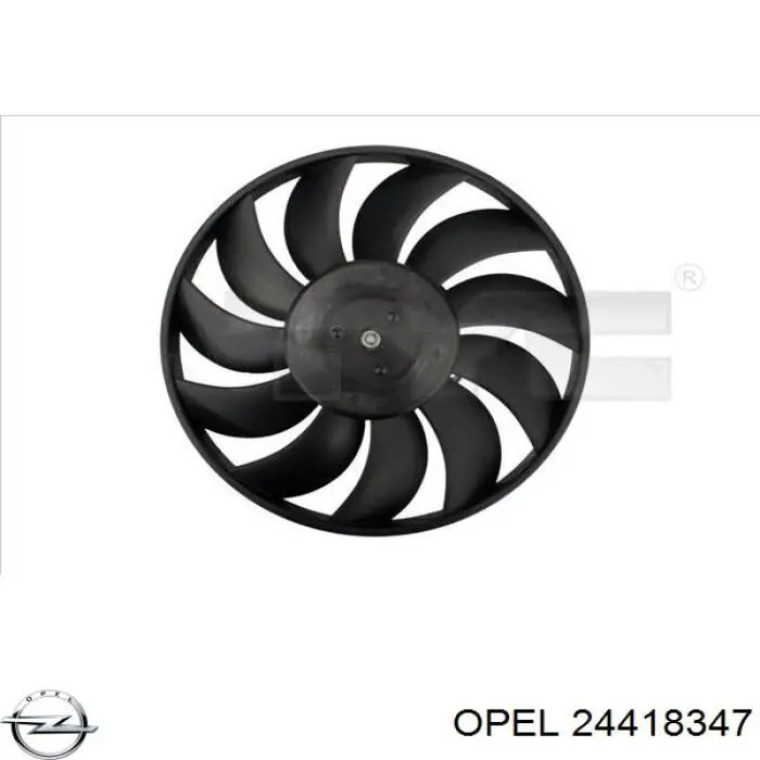 Купити 24418347 Opel Електровентилятор охолодження в зборі (двигун + крильчатка), лівий
