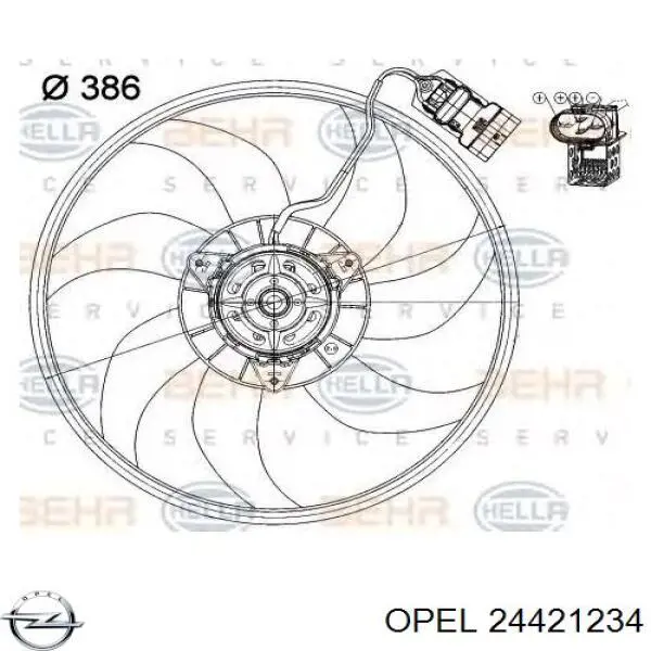 Дифузор радіатора охолодження, в зборі з двигуном і крильчаткою Opel 24421234 ціна, від 78.95 USD