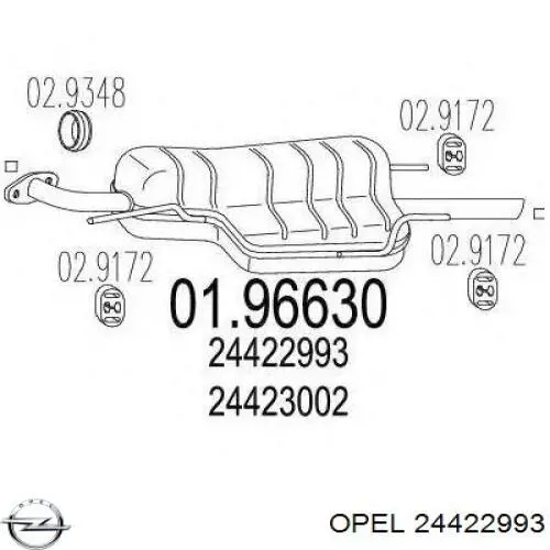 Купити 24422993 Opel Вихлоп