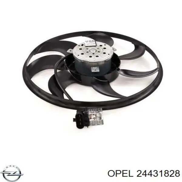 Купити 24431828 Opel Дифузор радіатора охолодження, в зборі з двигуном і крильчаткою
