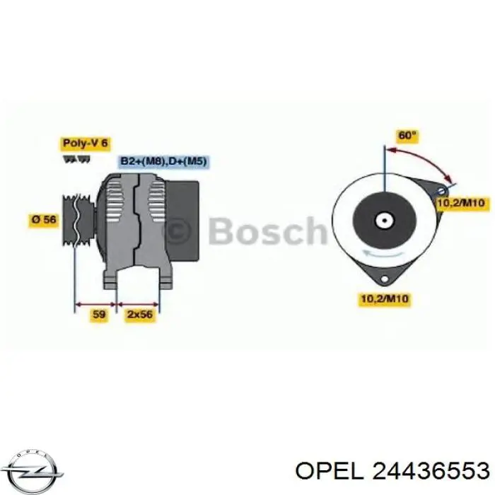 24436553 Opel Авто генератор