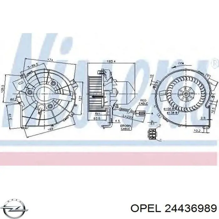 Двигун вентилятора пічки (обігрівача салону) 24436989 Opel