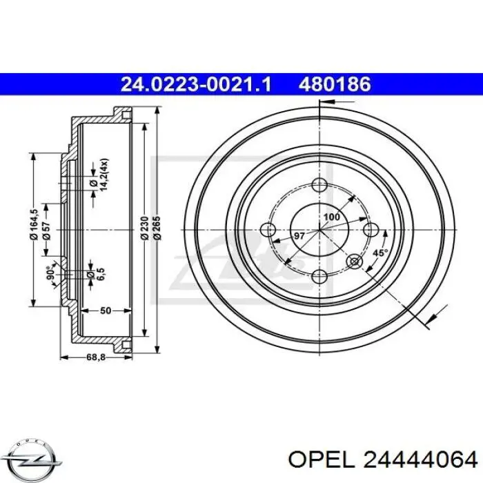 24444064 Opel барабан гальмівний задній