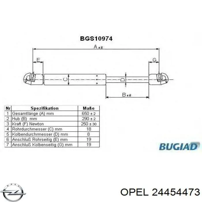 Купити 24454473 Opel Амортизатор під капот