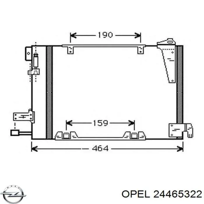 Конденсатор кондиціонера Opel 24465322 ціна, від 72.61 USD