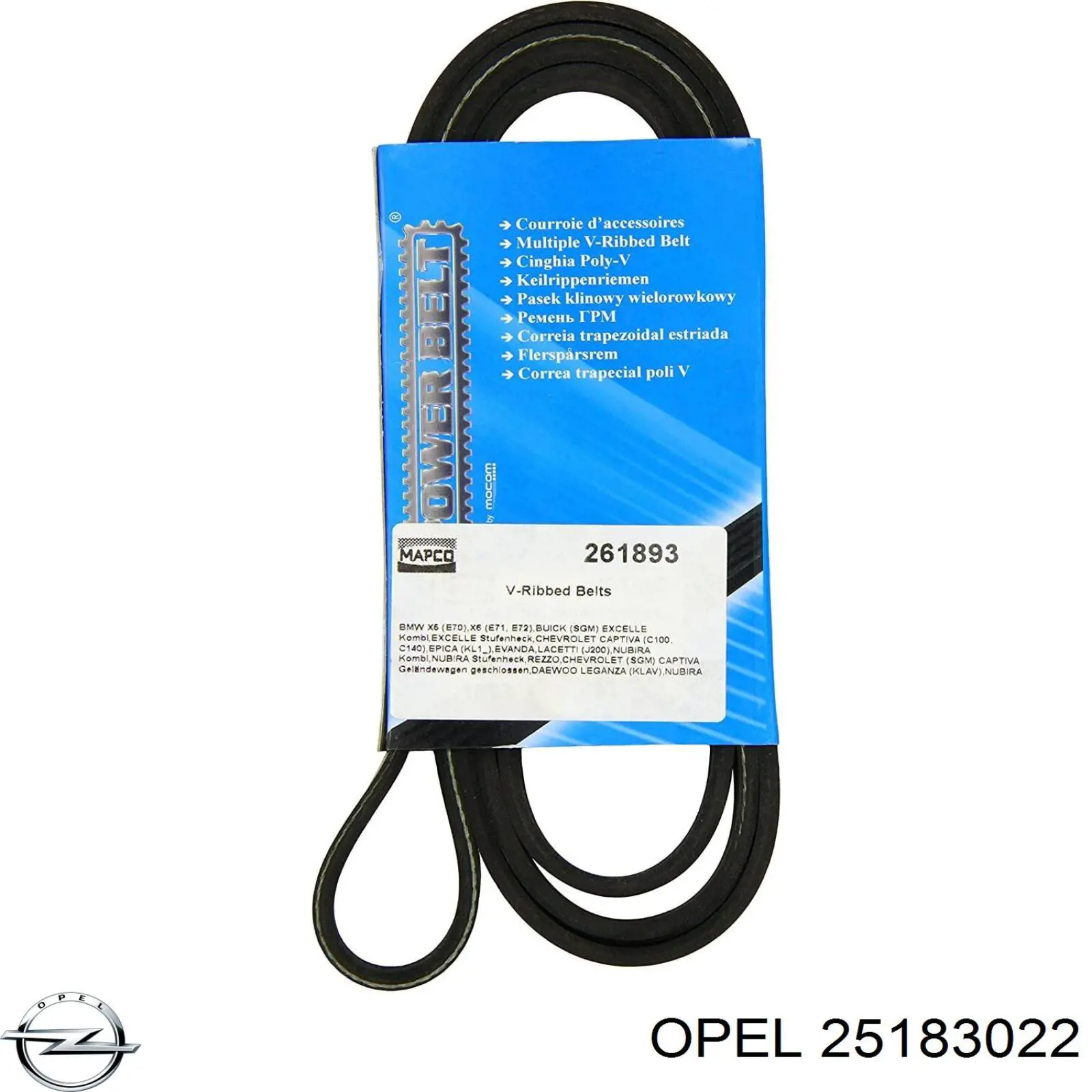 Купити 25183022 Opel Ремінь генератора