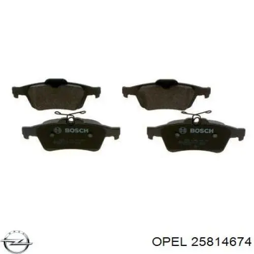 Купити 25814674 Opel Задні колодки