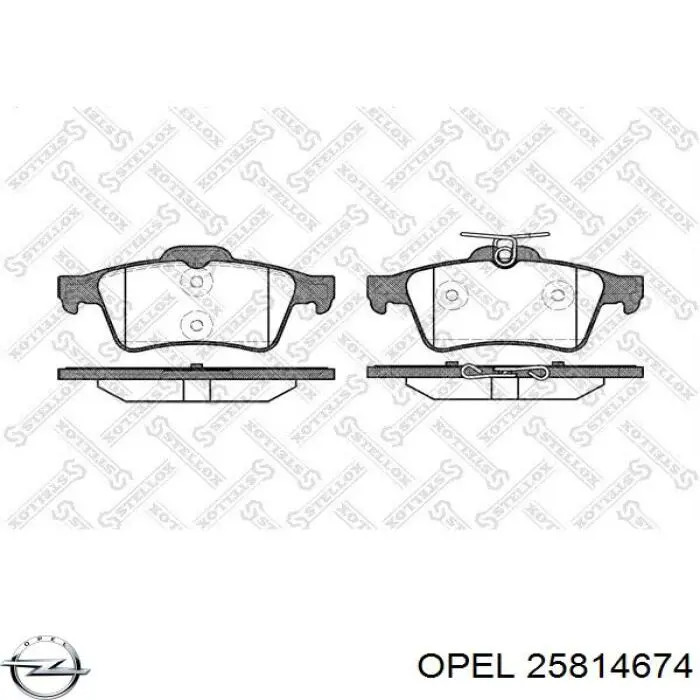25814674 Opel Колодки гальмівні задні, дискові