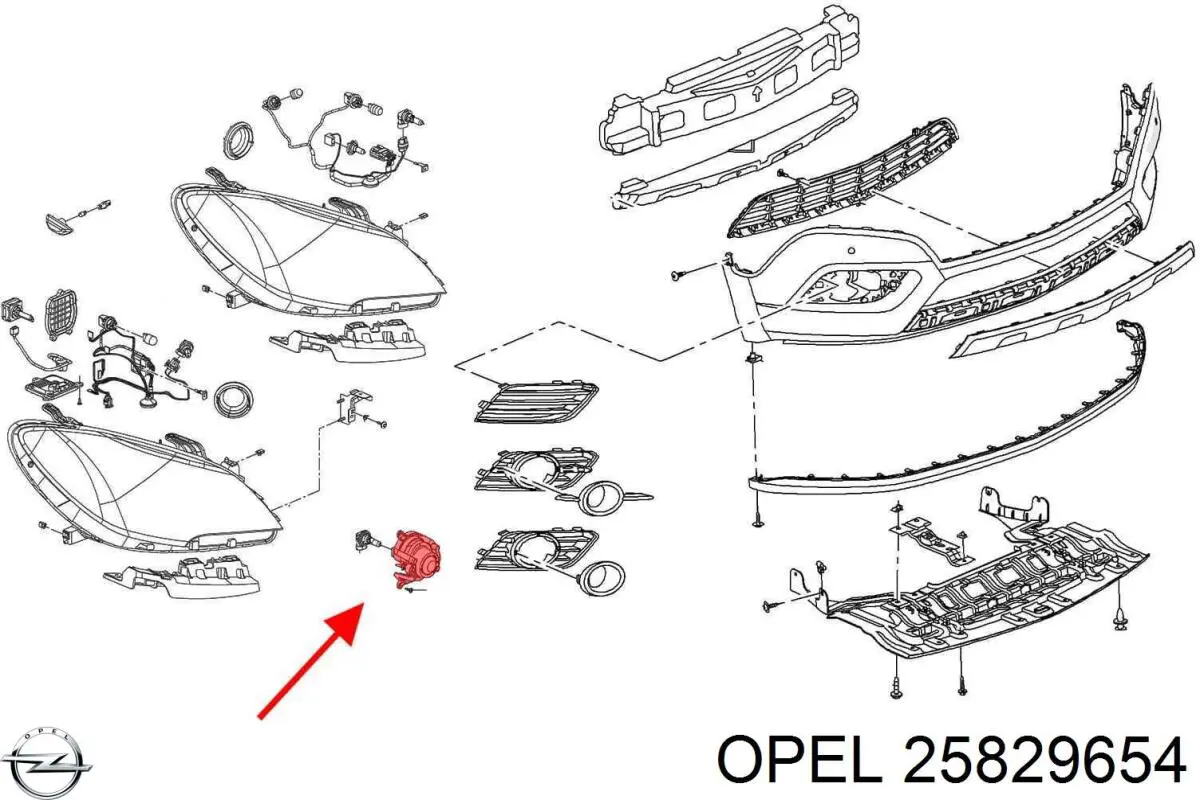 25829654 Opel фара протитуманна, ліва/права