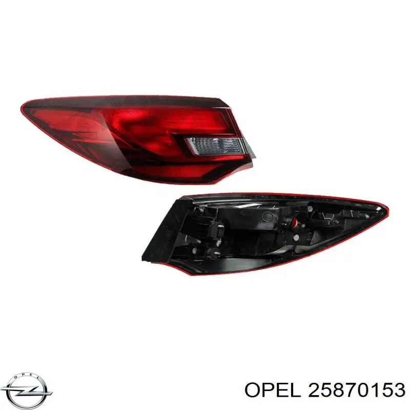 Задня ліва зовнішня фара Opel 25870153 ціна, від 87.77 USD