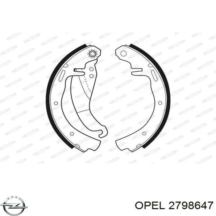 2798647 Opel колодки гальмові задні, барабанні