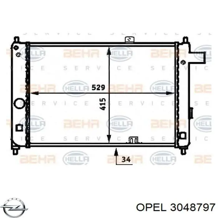 Радіатор охолодження двигуна 3048797 Opel