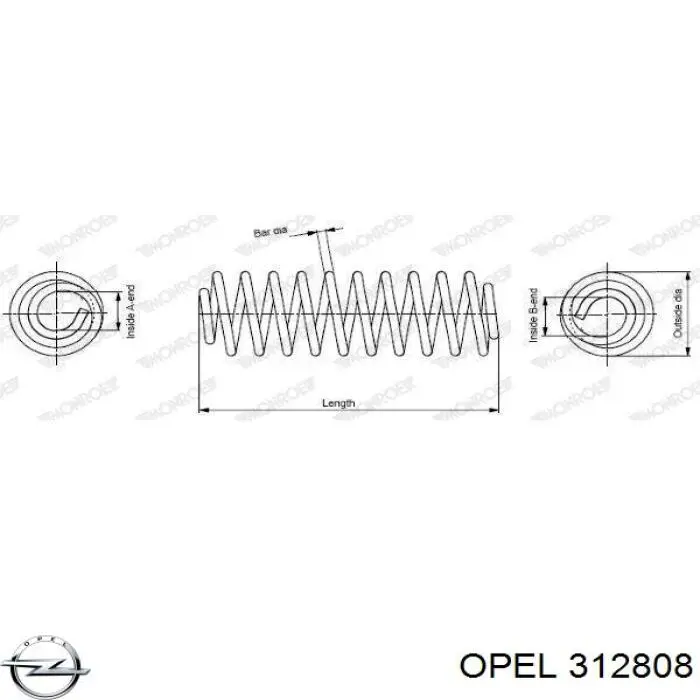 312808 Opel пружина передня
