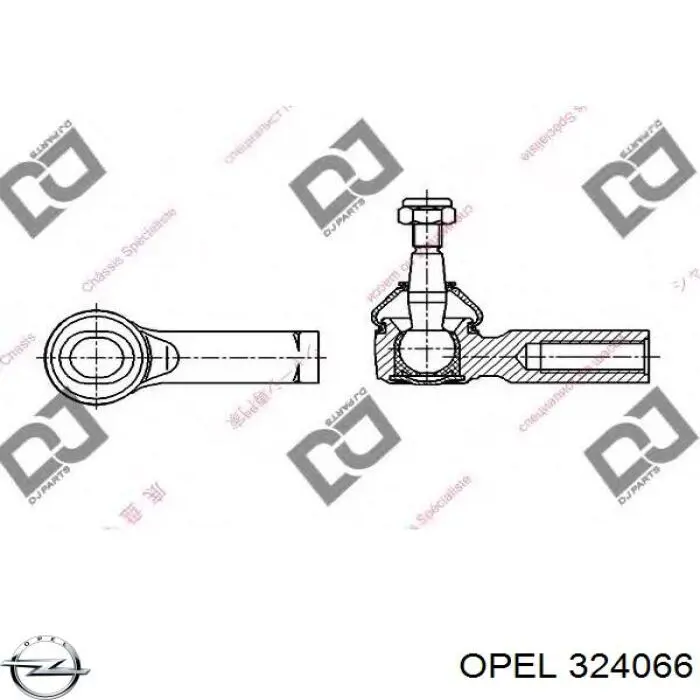 324066 Opel накінечник рульової тяги, зовнішній