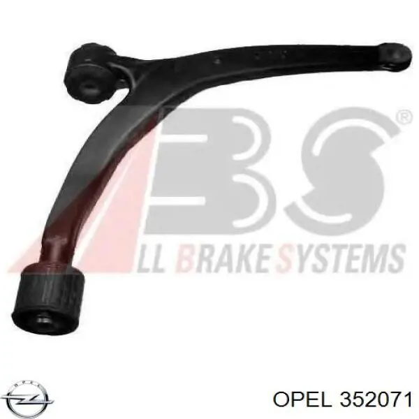 Важіль передньої підвіски нижній, правий 352071 Opel