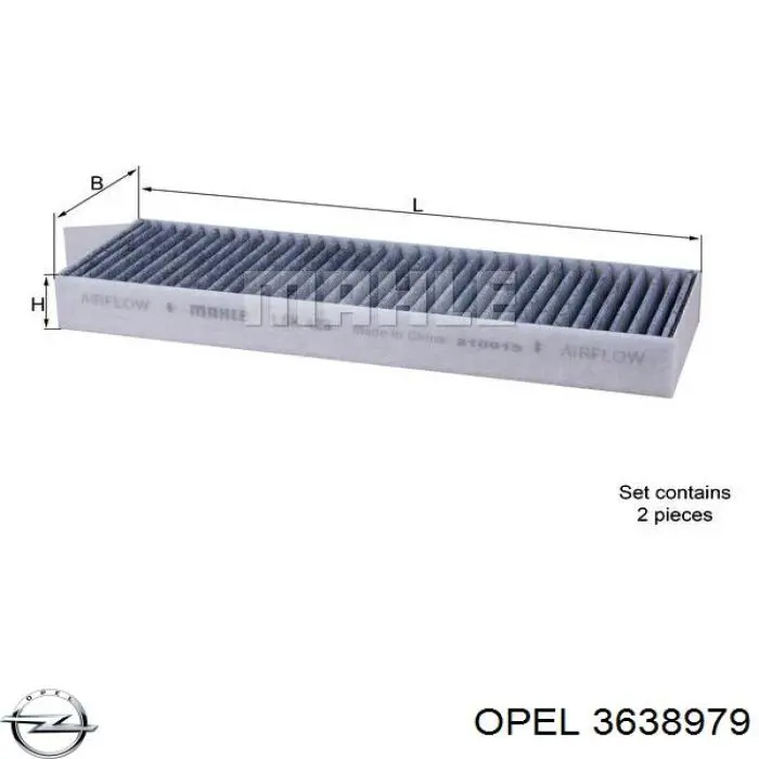 3638979 Opel фільтр салону