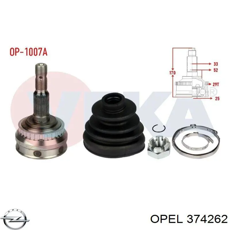 Купити 374262 Opel Шарнір приводу зовнішній