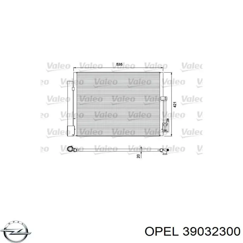 Купити 39032300 Opel Радіатор системи охолодження кондиціонера