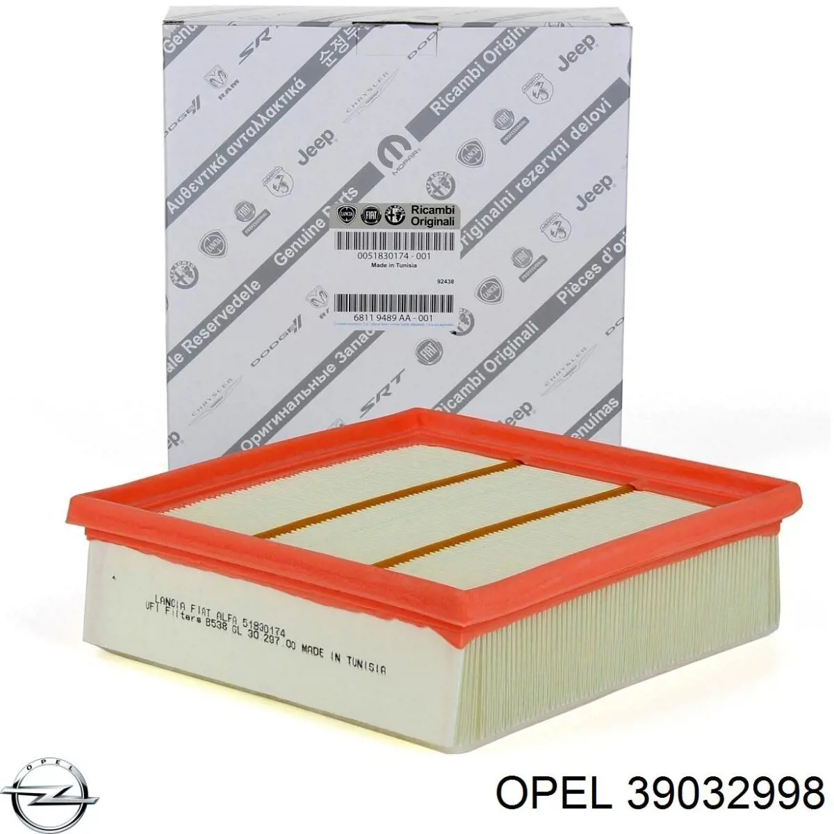 39032998 Opel Повітряний фільтр двигуна