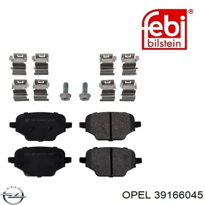 Задні гальмівні колодки Opel 39166045 ціна, від 40.11 USD
