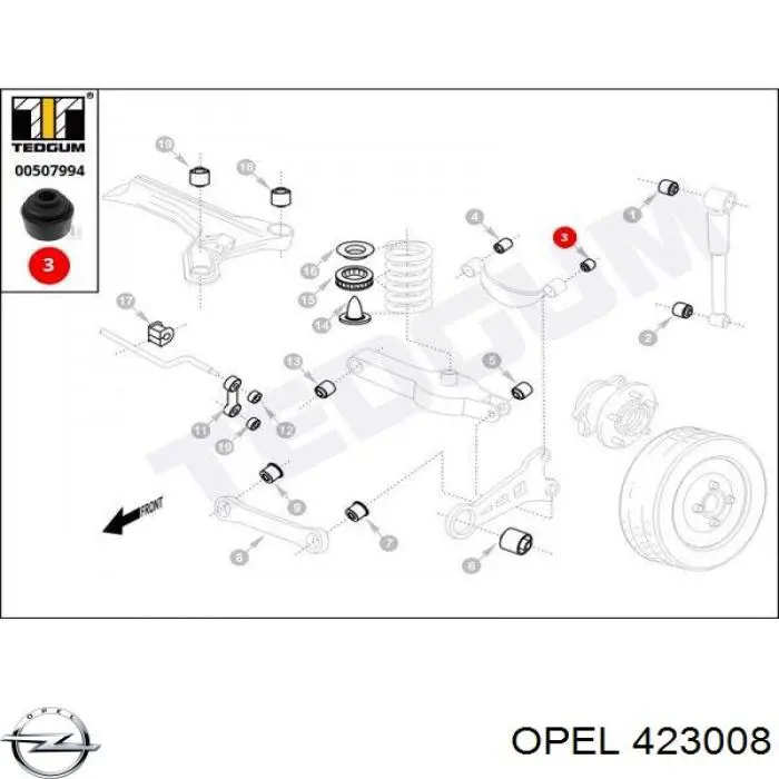 Важіль задньої підвіски верхній, лівий/правий Opel 423008 ціна, від 22.55 USD