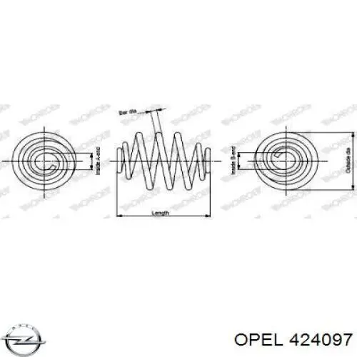 424097 Opel Пружина підвіски задня