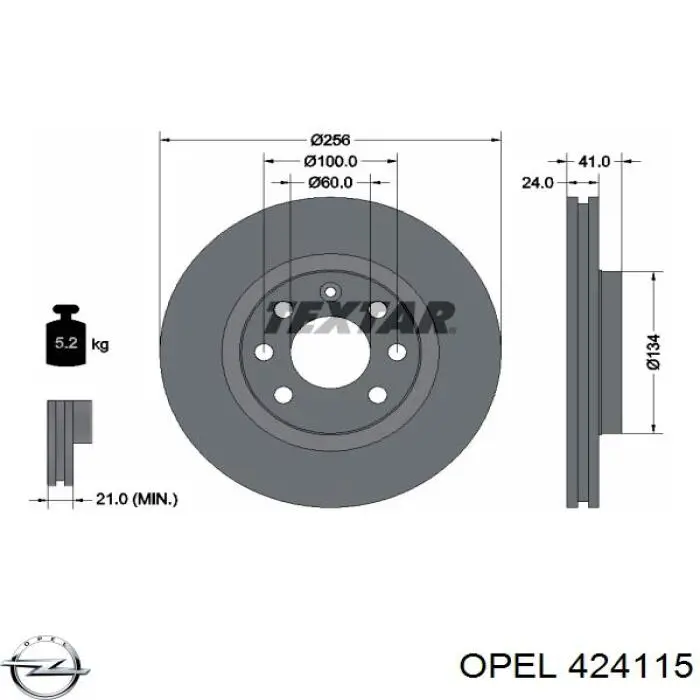 Задні пружини 424115 Opel