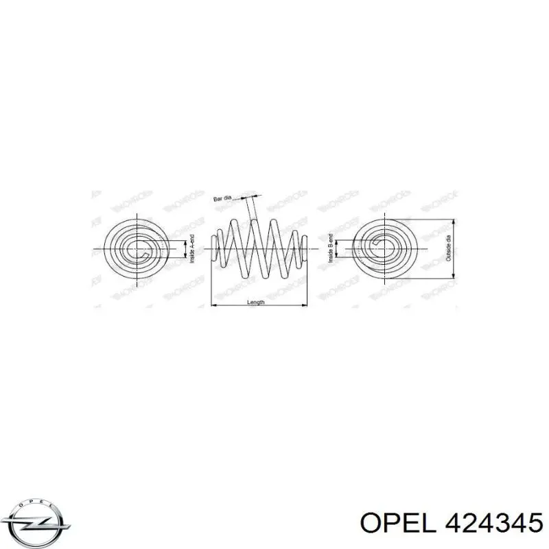 424345 Opel Пружина підвіски задня
